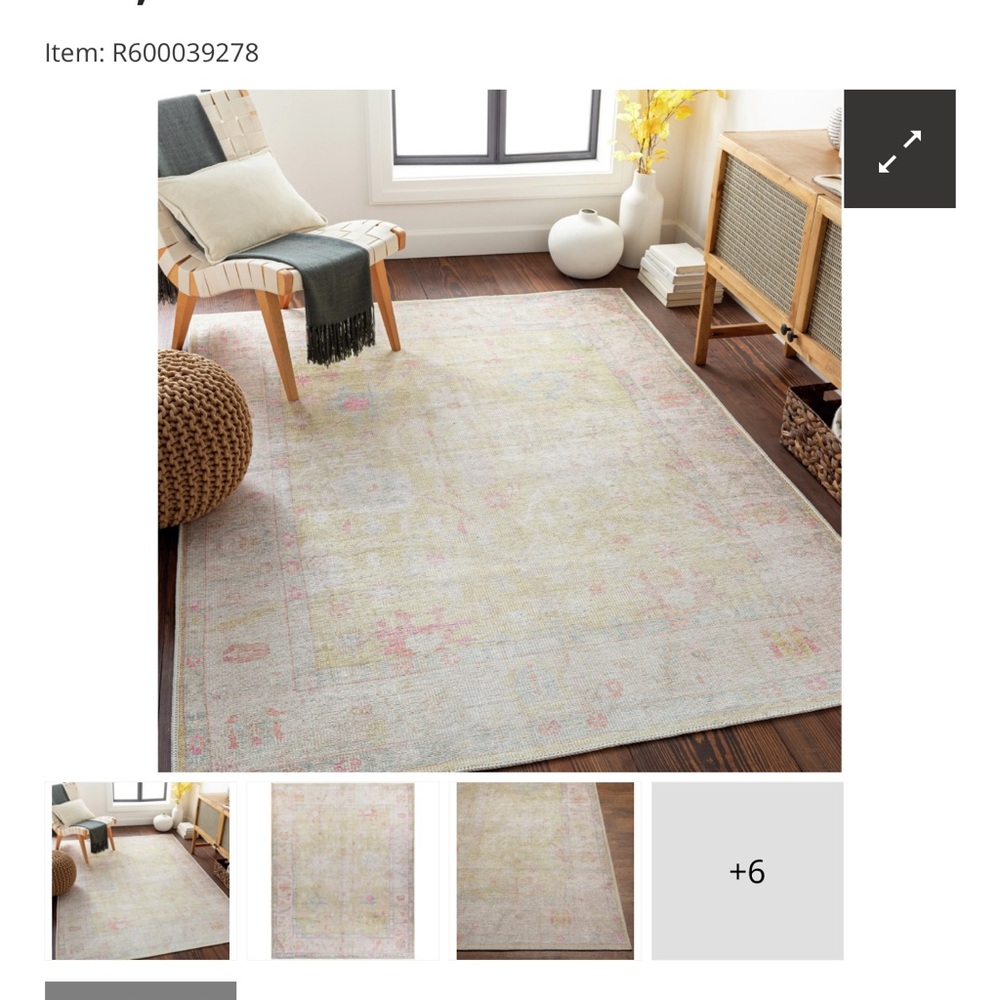 Elegant Cream and Pink Area Rug